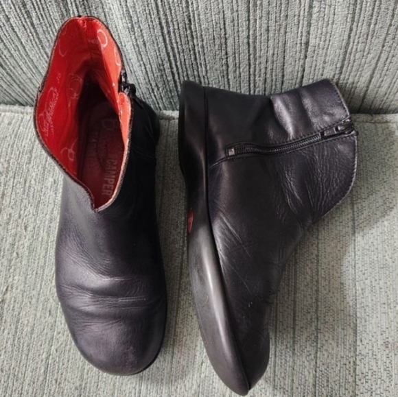 Camper Black Leather Booties - Picture 2 of 12